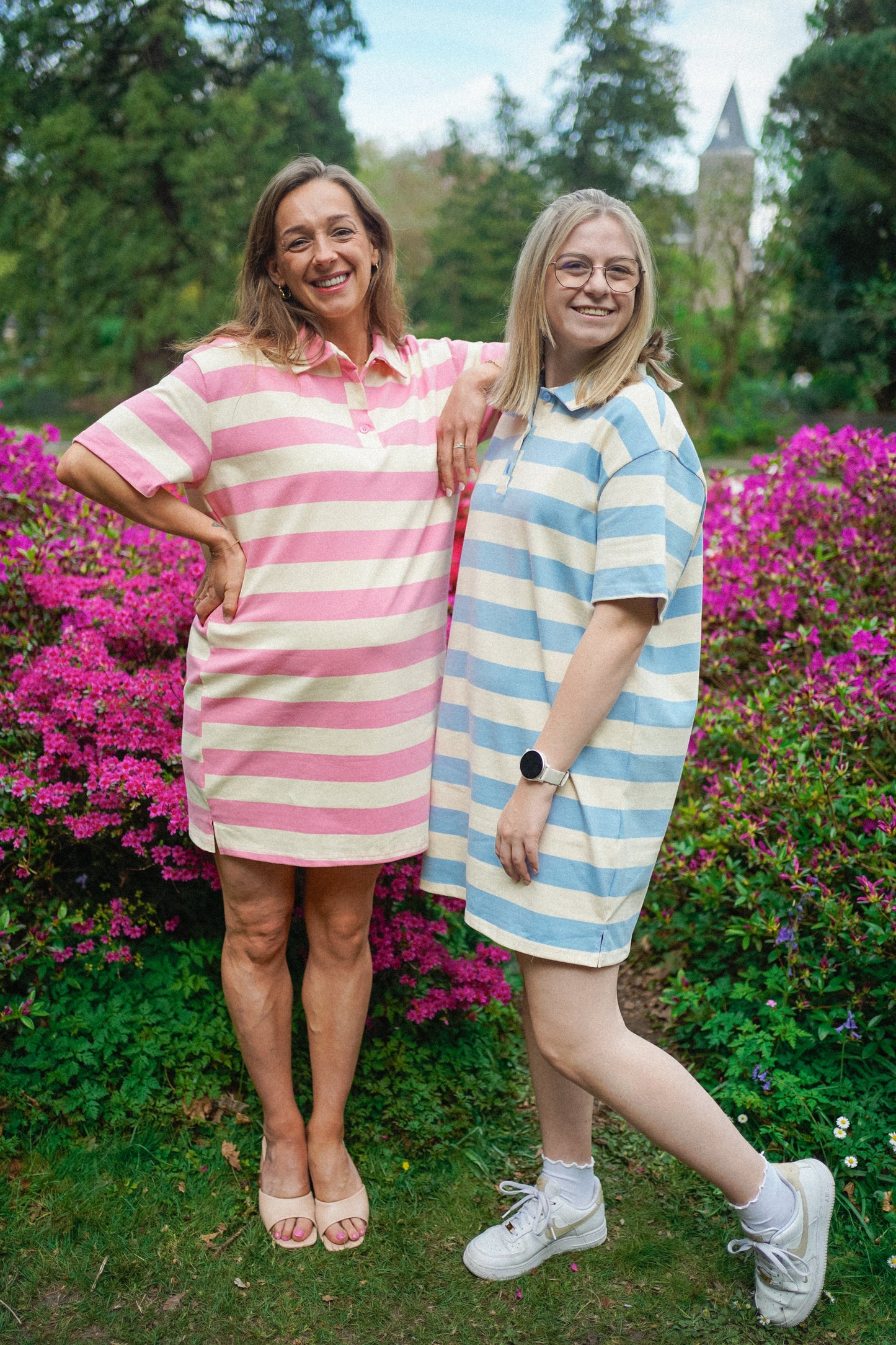 Daphne Striped Dress Blue