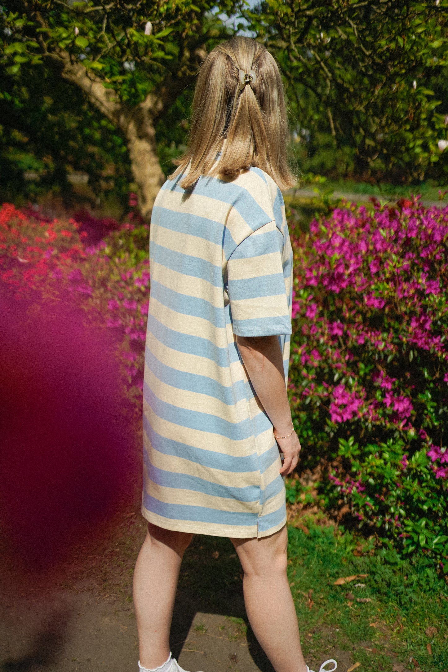 Daphne Striped Dress Blue