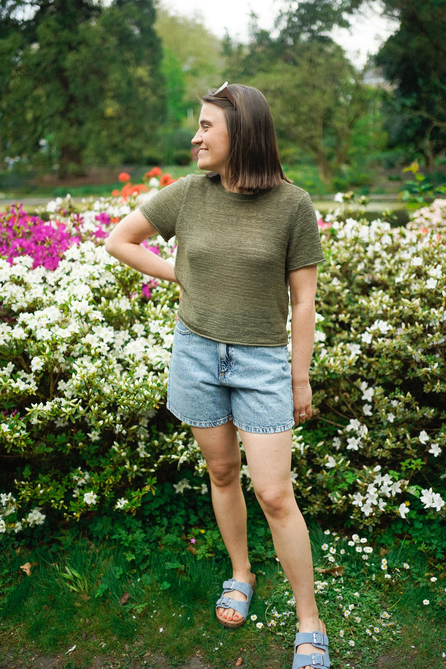 Only Sunny Knit T-Shirt Kaki