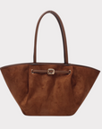 Suede handbag camel