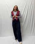 JDY Pisa longsleeve Blue/ Bordeaux