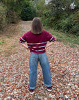 Ichi Dasila knit bordeaux blauw