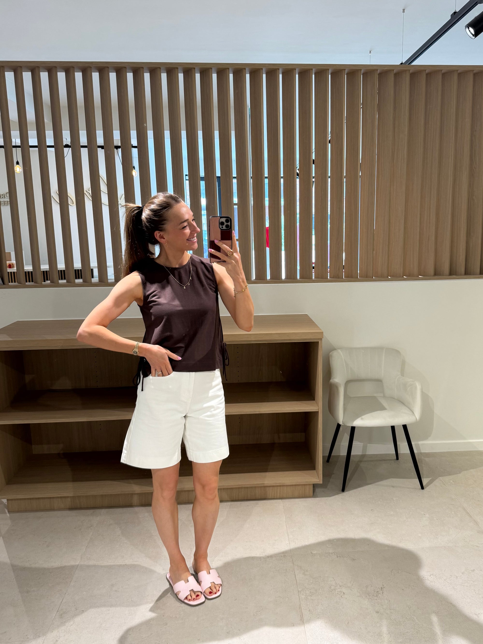 JDY Leslie top Brown