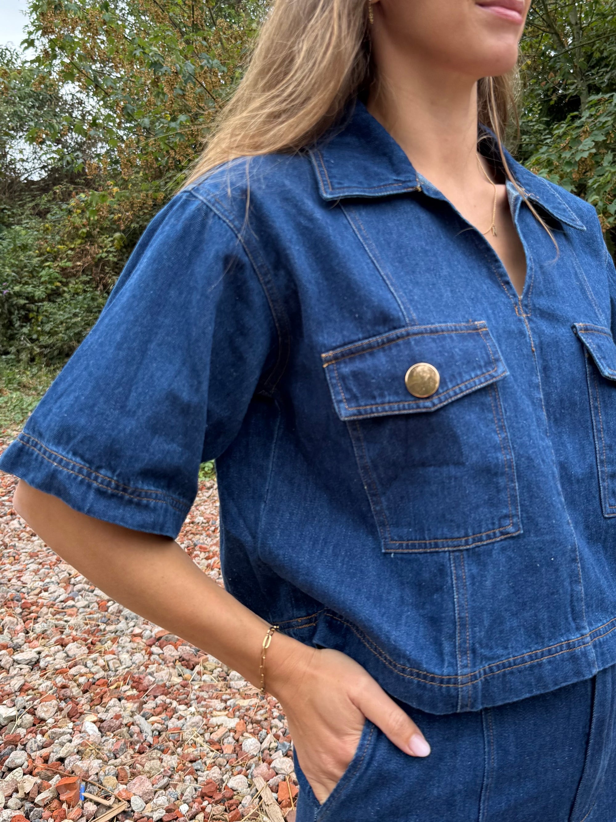 Denim set dark blue