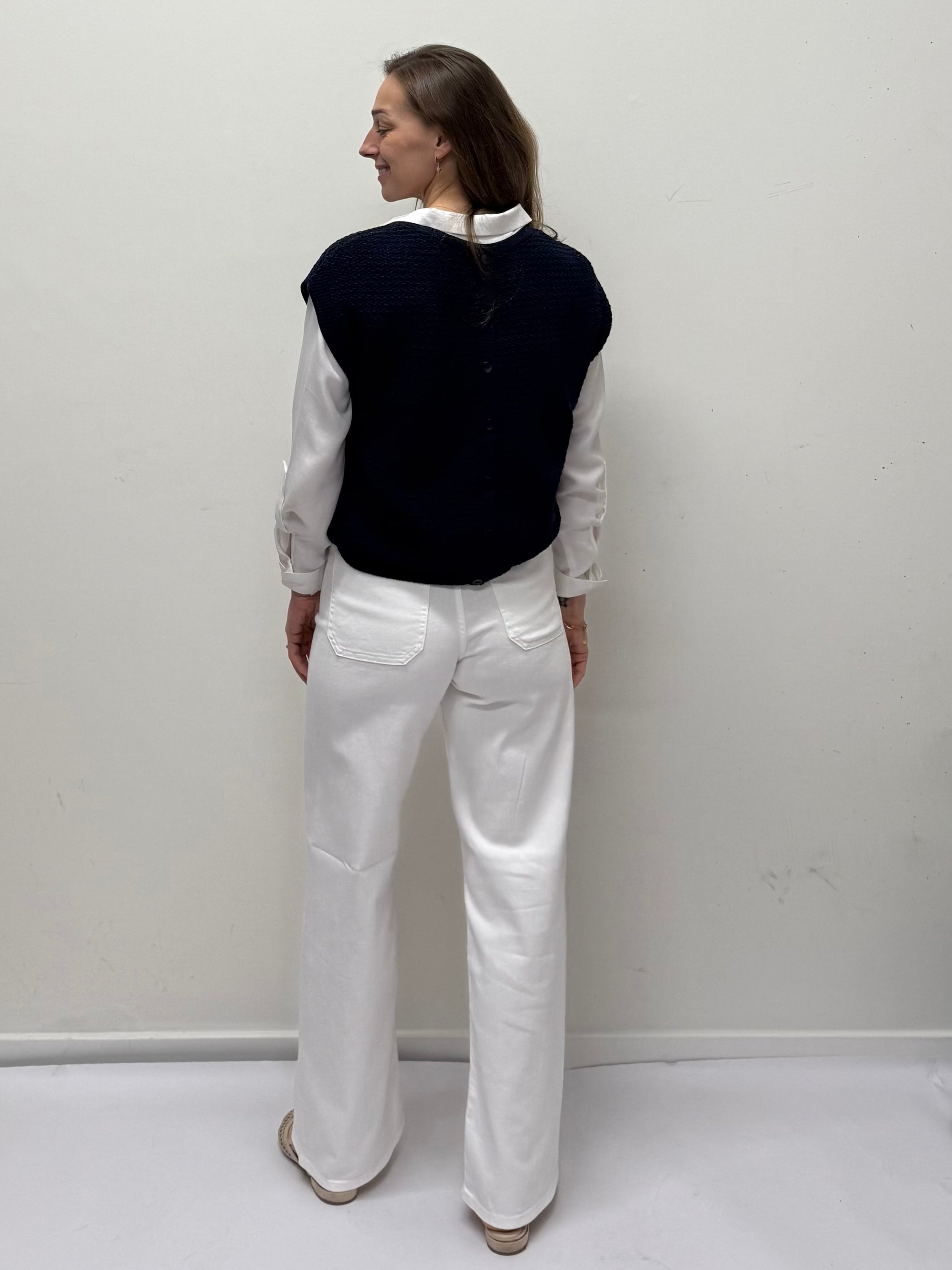 JDY Martha Button Pullover Navy