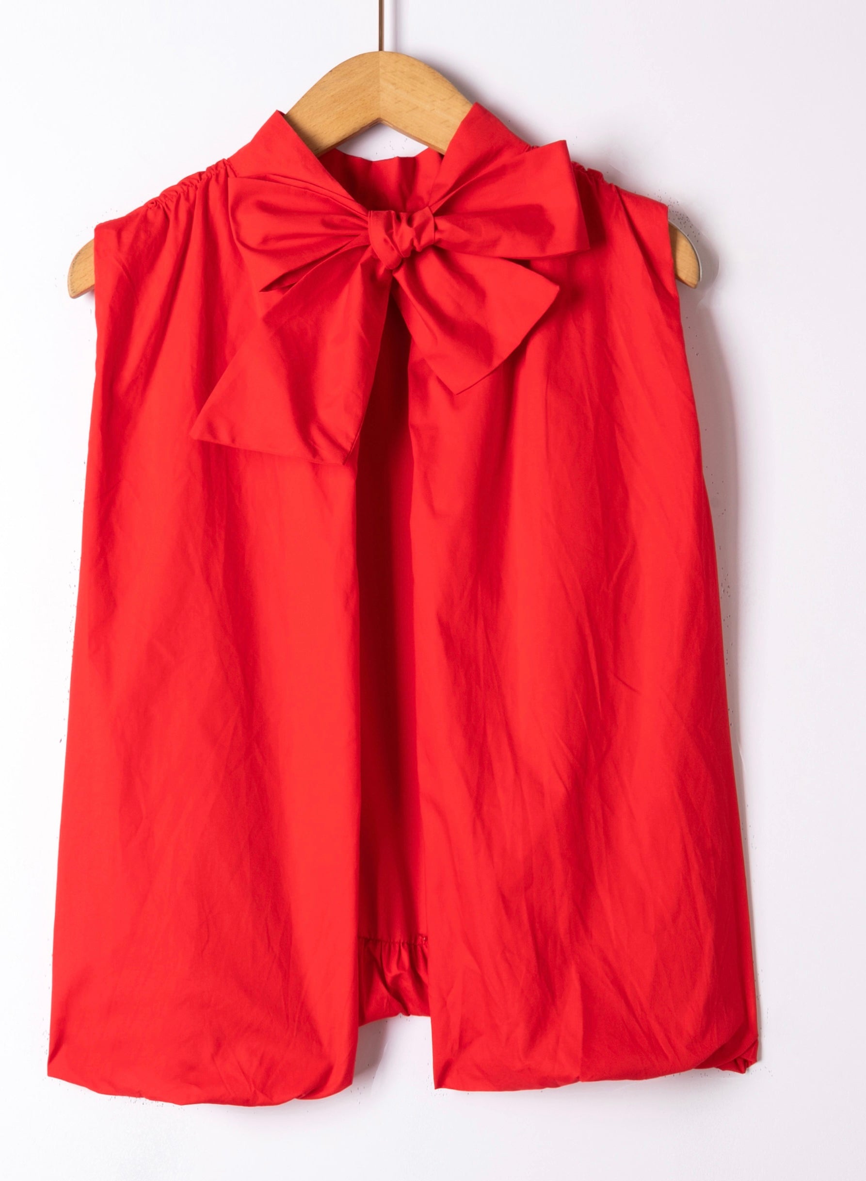 Open back red top