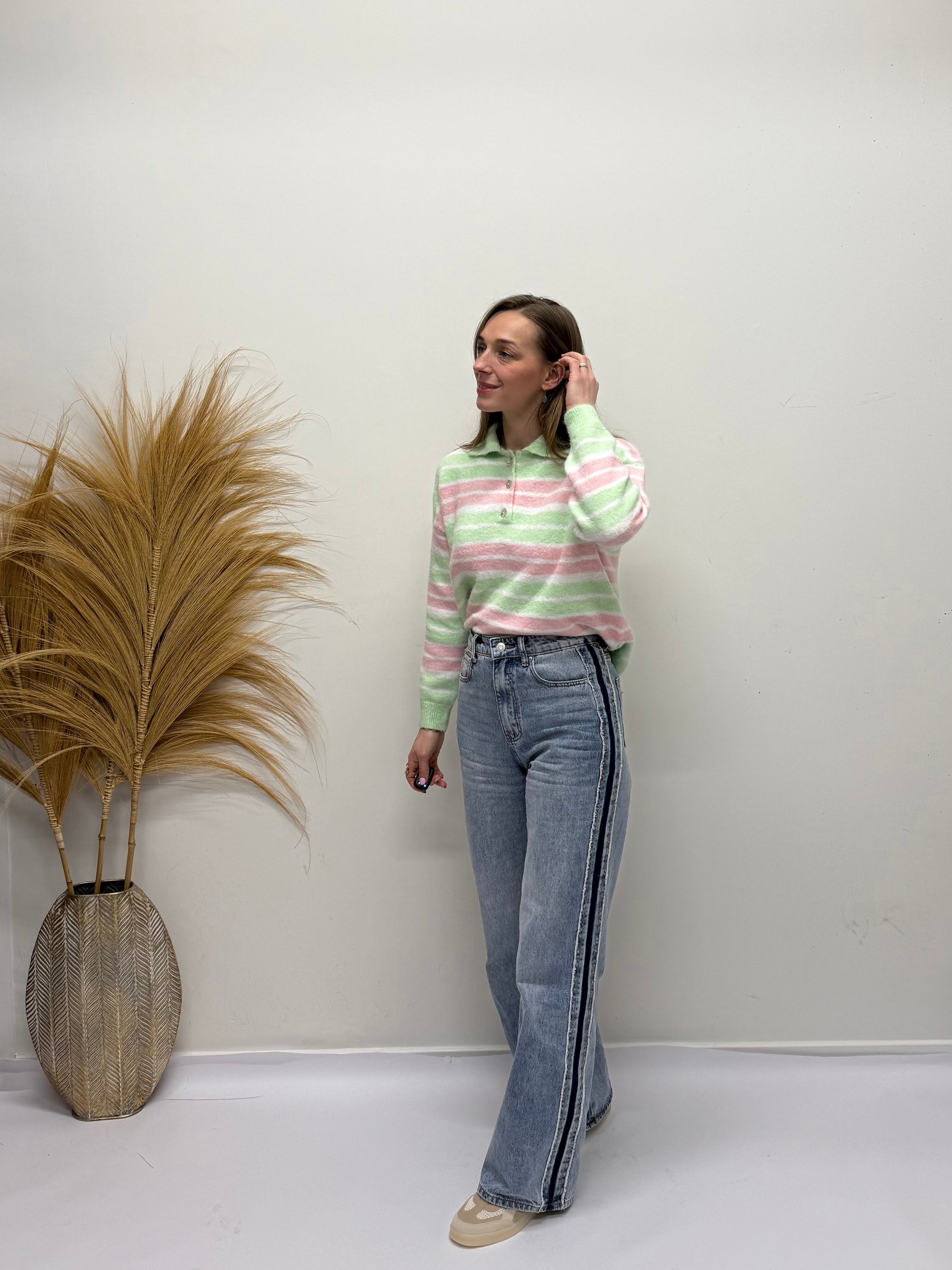 Ellie trui groen/roze