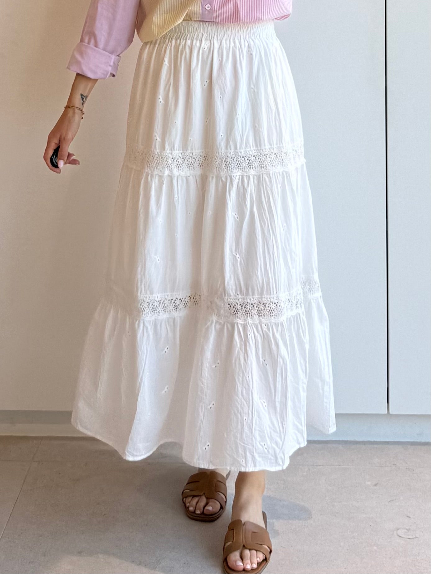 Olivia long white skirt