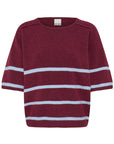 Ichi Dasila knit bordeaux blauw