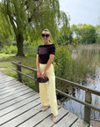 JDY Astra off shoulder knit brown