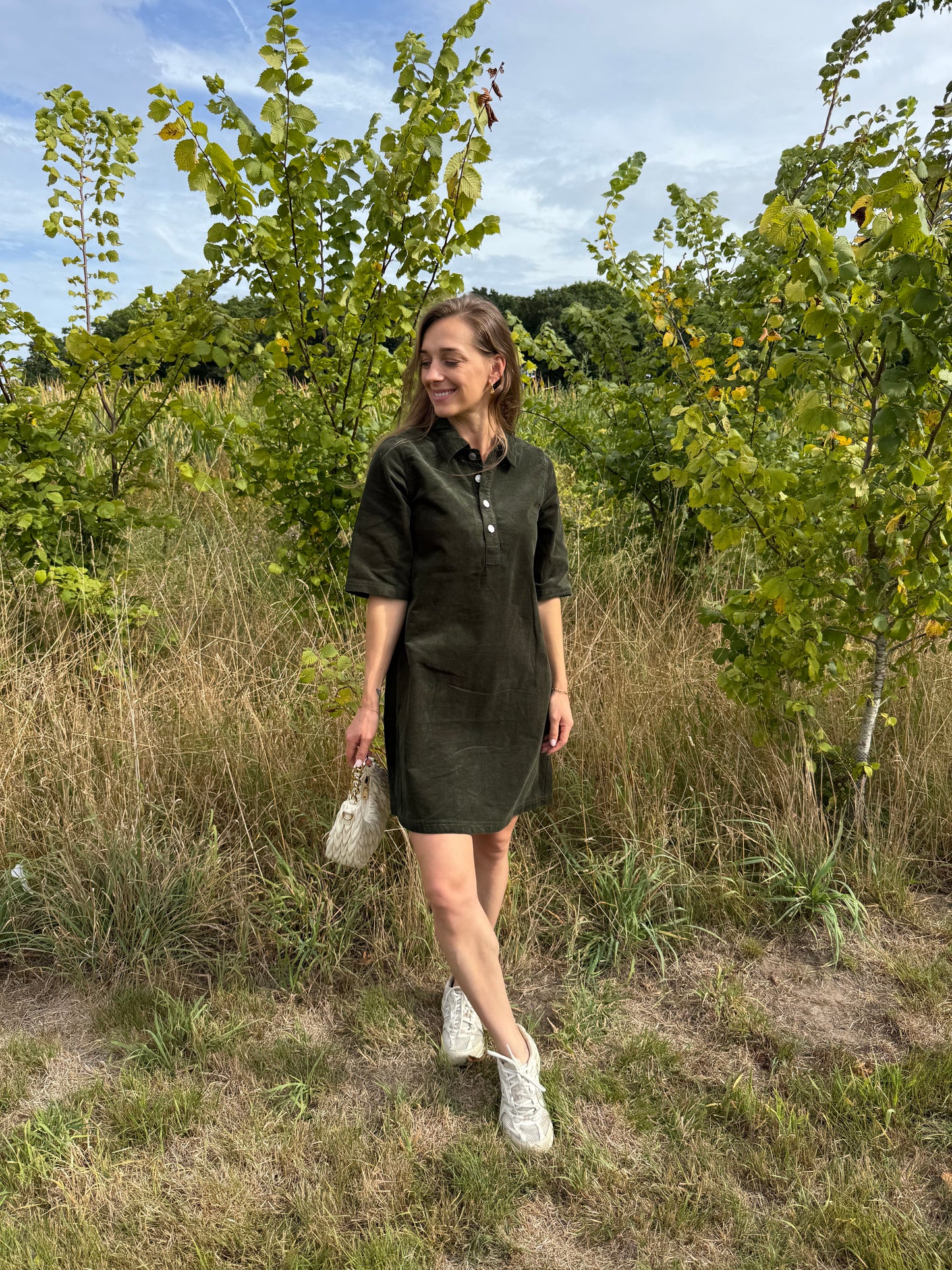 Only gry dress green
