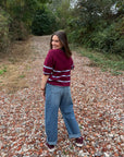 Ichi Dasila knit bordeaux blauw