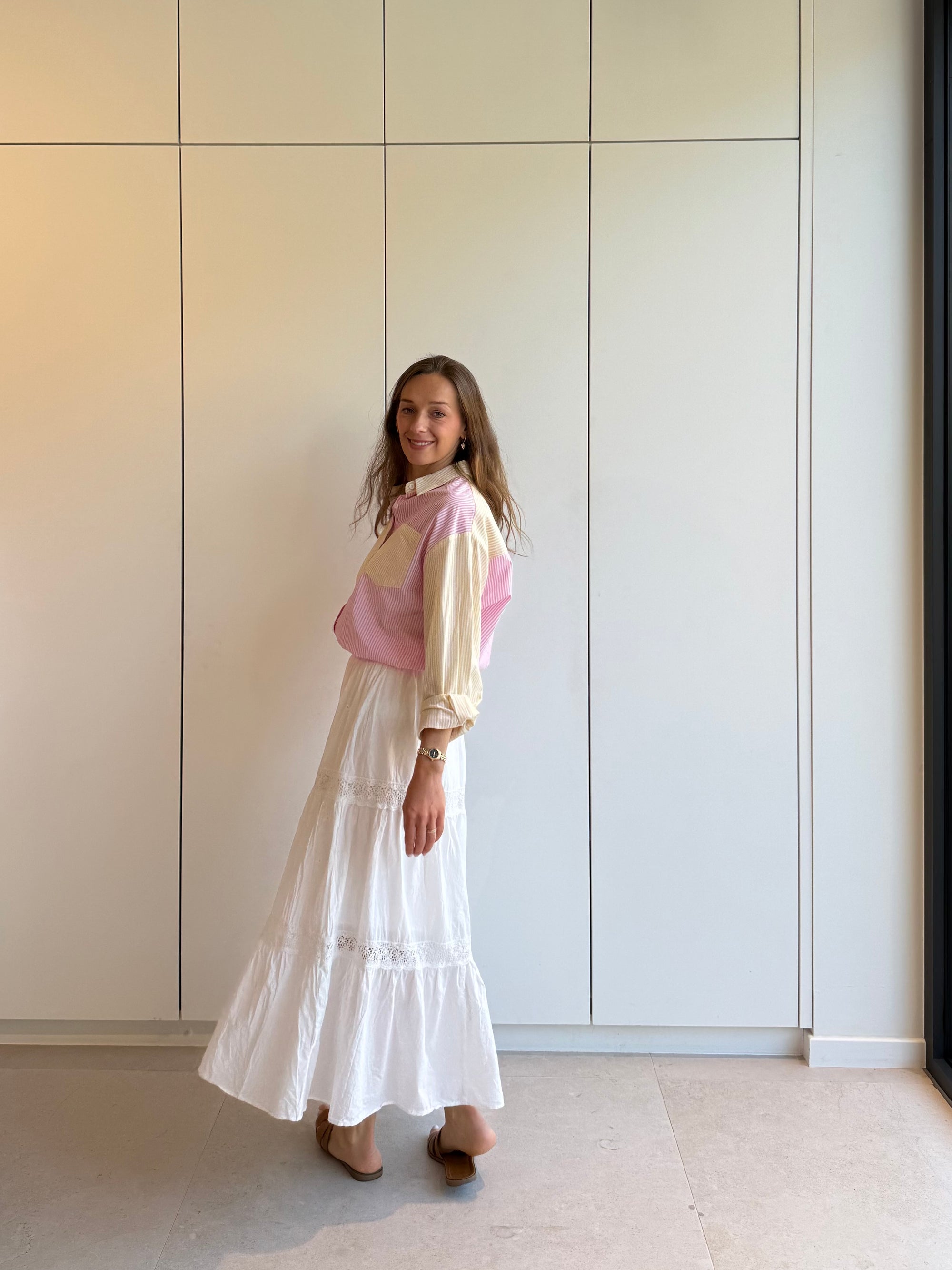 Olivia long white skirt