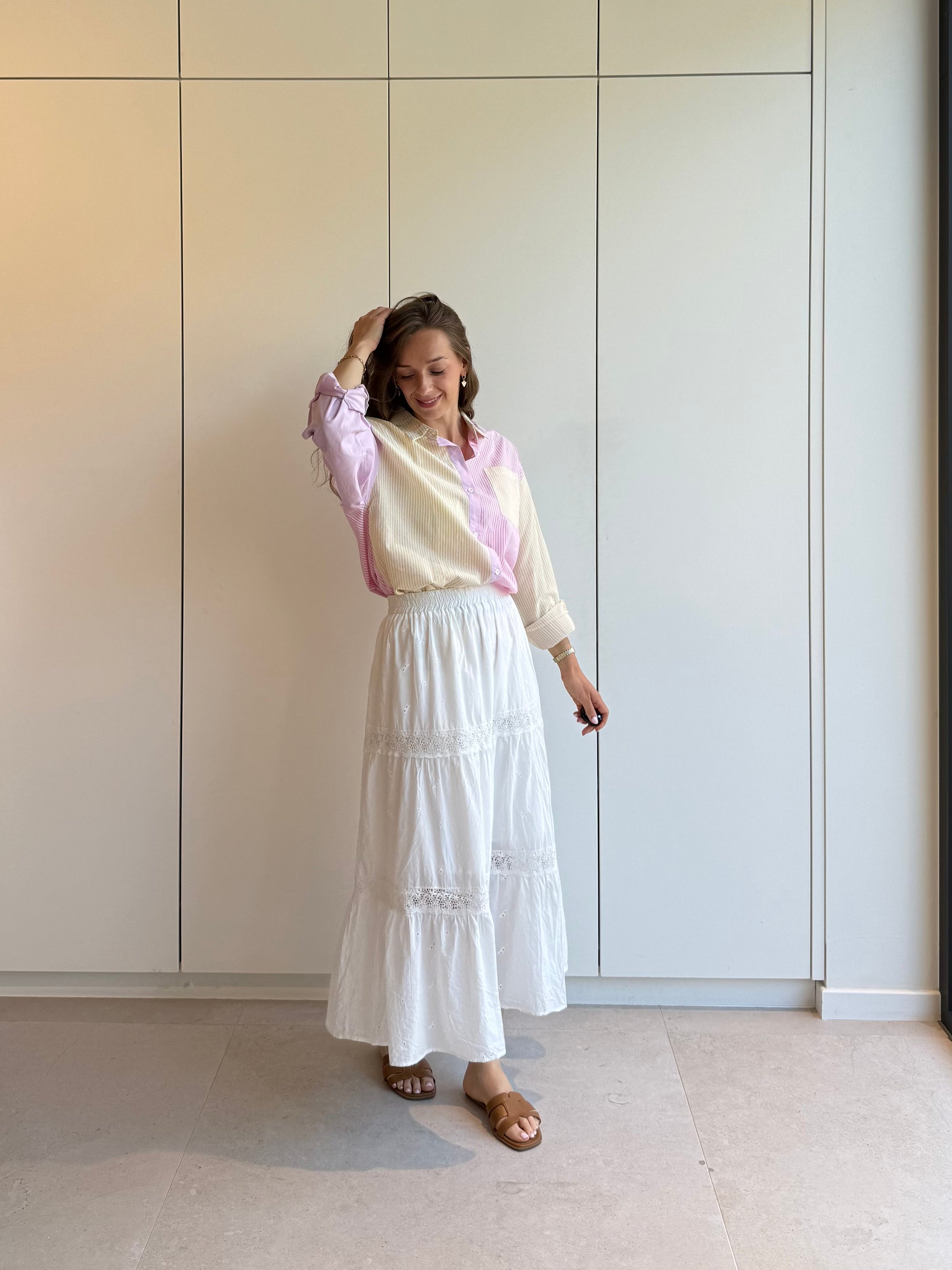 Olivia long white skirt