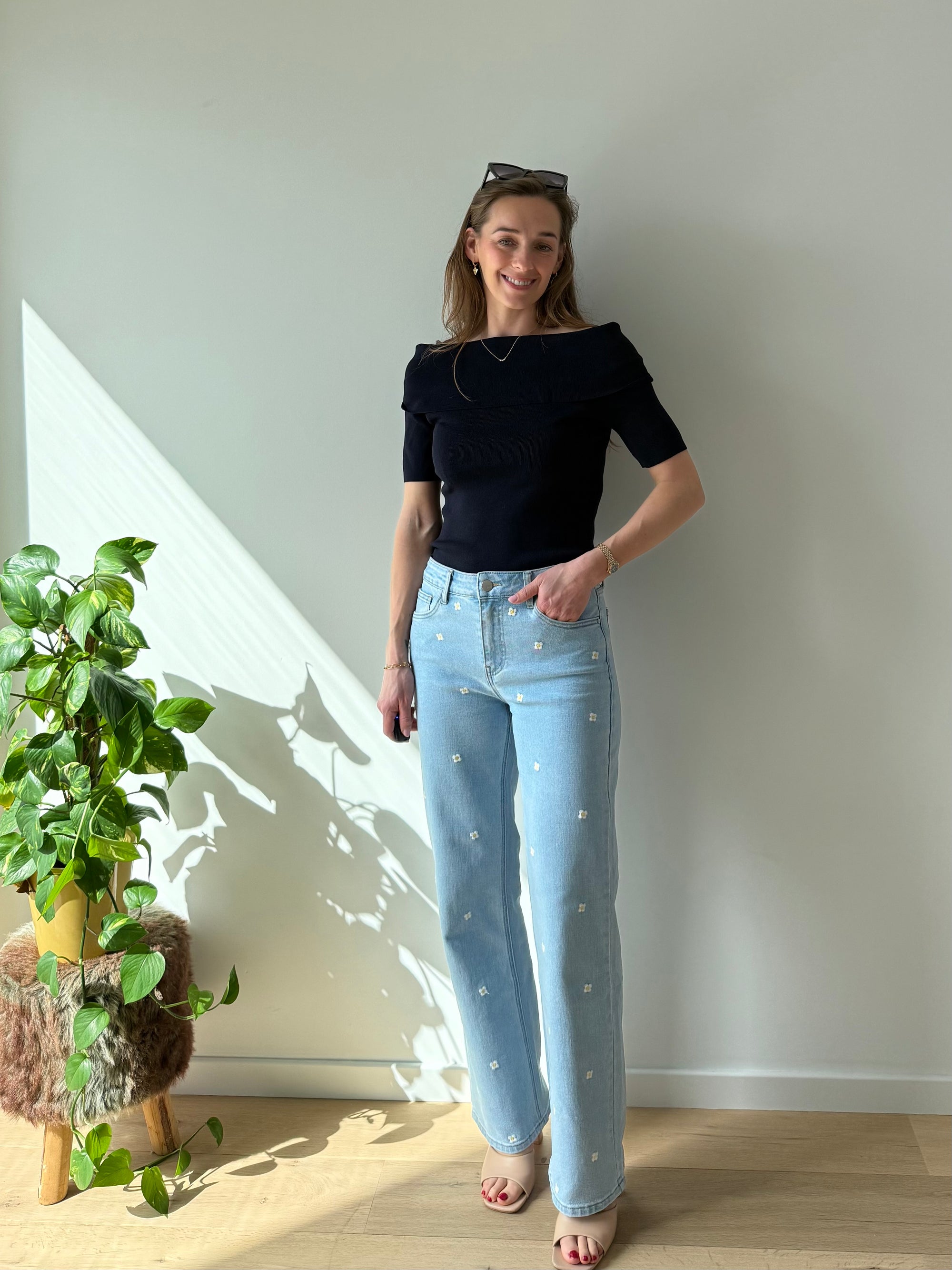 JDY Astra off shoulder knit Blue