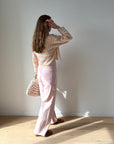 Only Asa knit gehaakt geel-roze