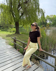 JDY Astra off shoulder knit brown