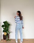 JDY Plum longsteeve stripe Blue