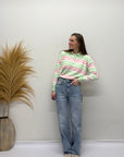 Ellie trui groen/roze