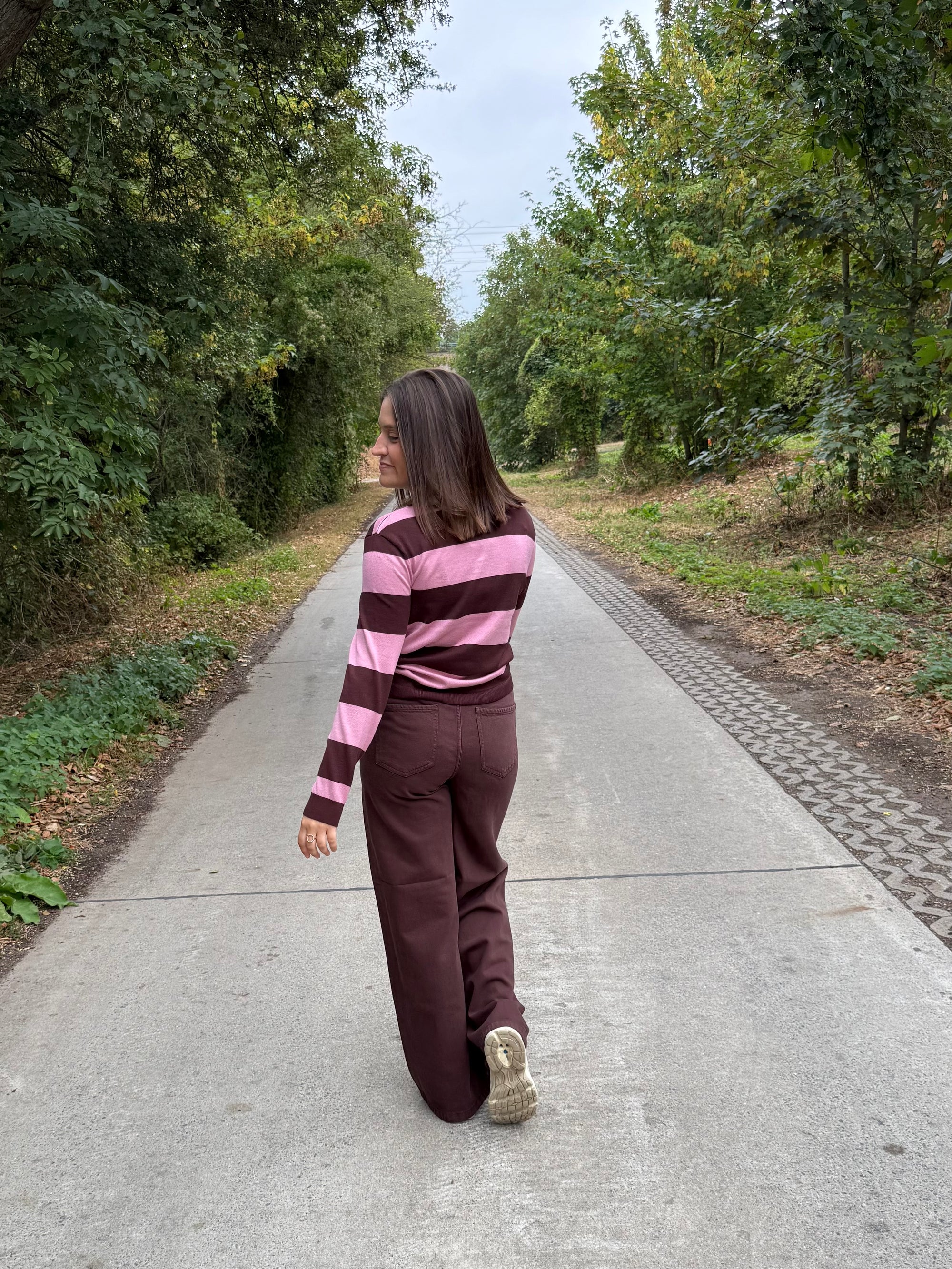 JDY Melany polo knit Bruin/ Roze