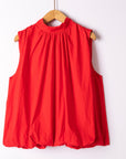 Open back red top