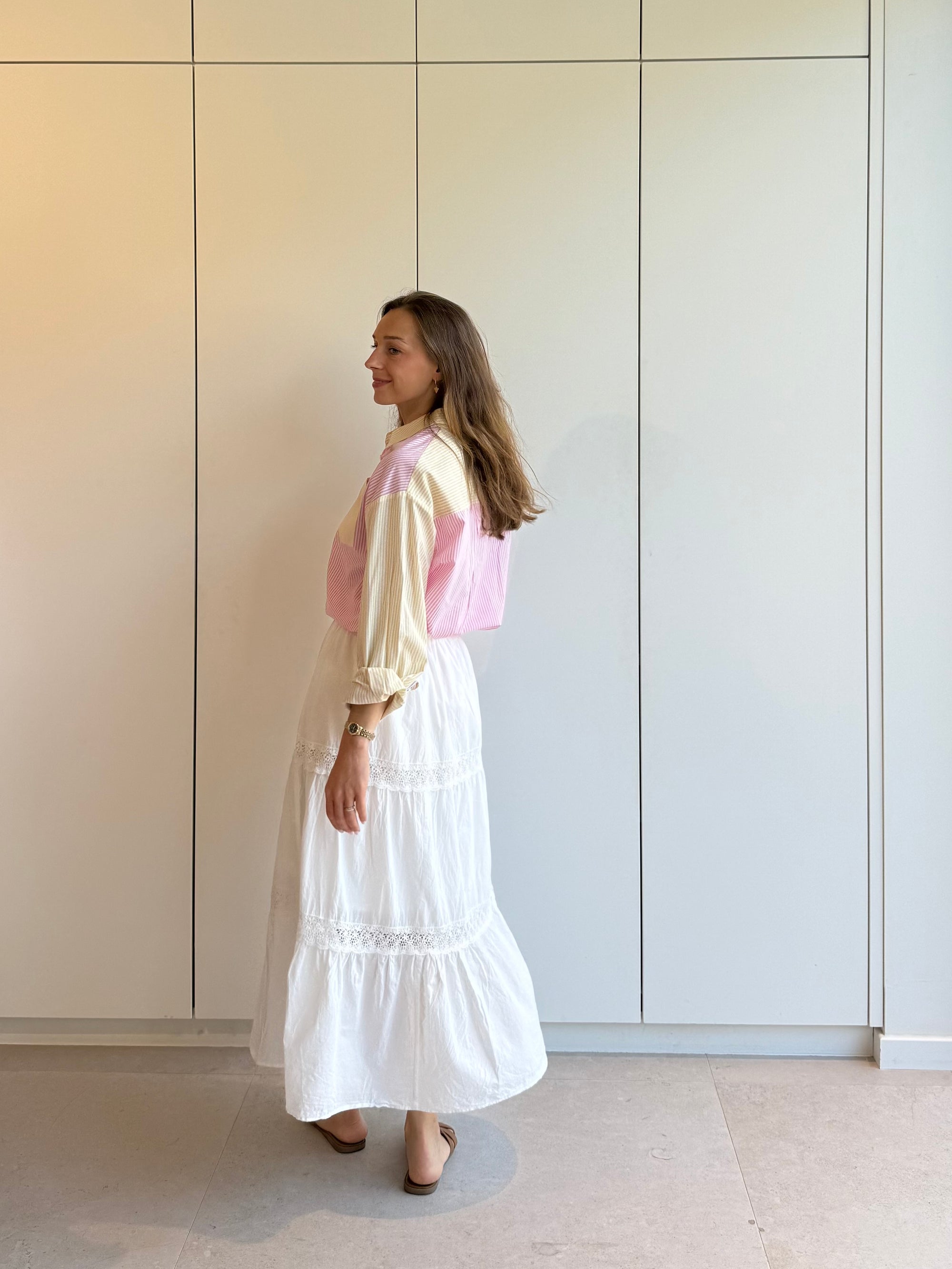 Olivia long white skirt
