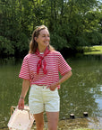 The striped t-shirt red