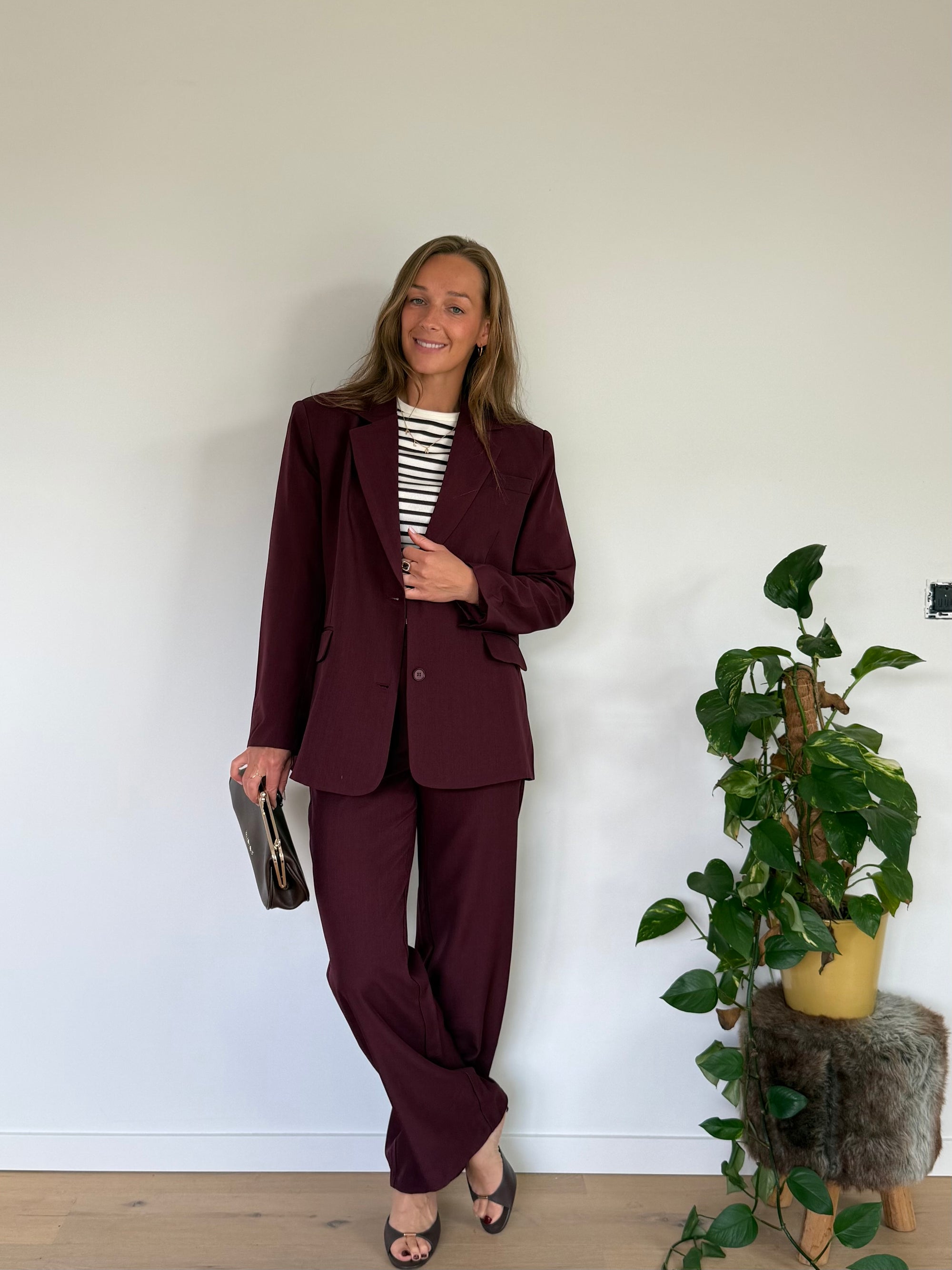 Ichi Fava blazer bordeaux