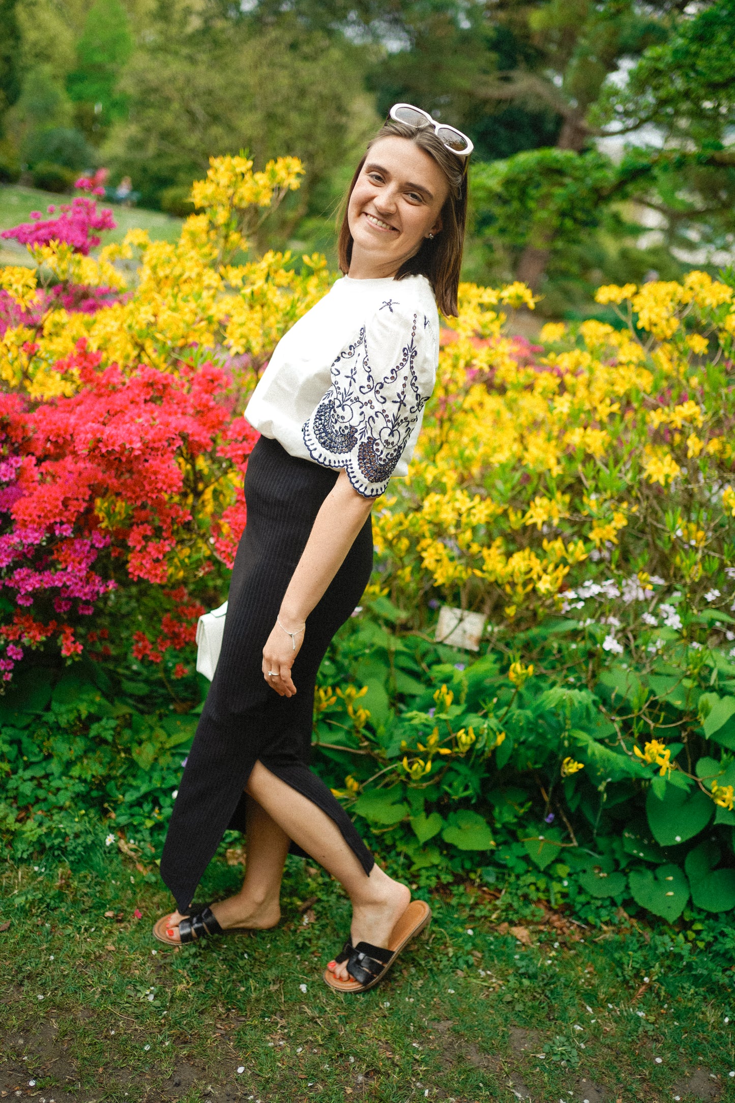 JDY Grandma Broderie Anglaise T-Shirt White