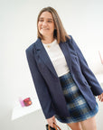 Ichi Wooly Skirt Blauw