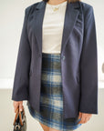 Ichi Wooly Skirt Blauw
