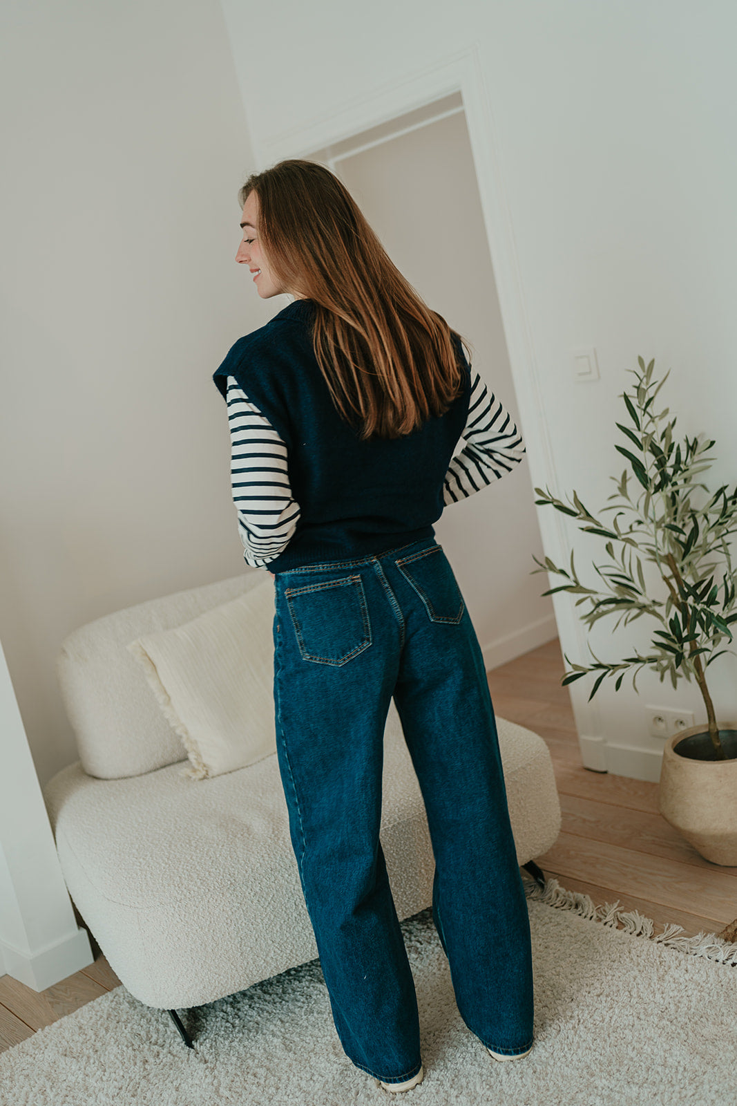 ICHI Mira longsleeve Blue stripe