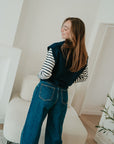ICHI Mira longsleeve Blue stripe