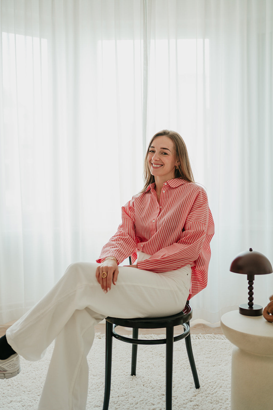 ICHI Giley blouse pink stripe