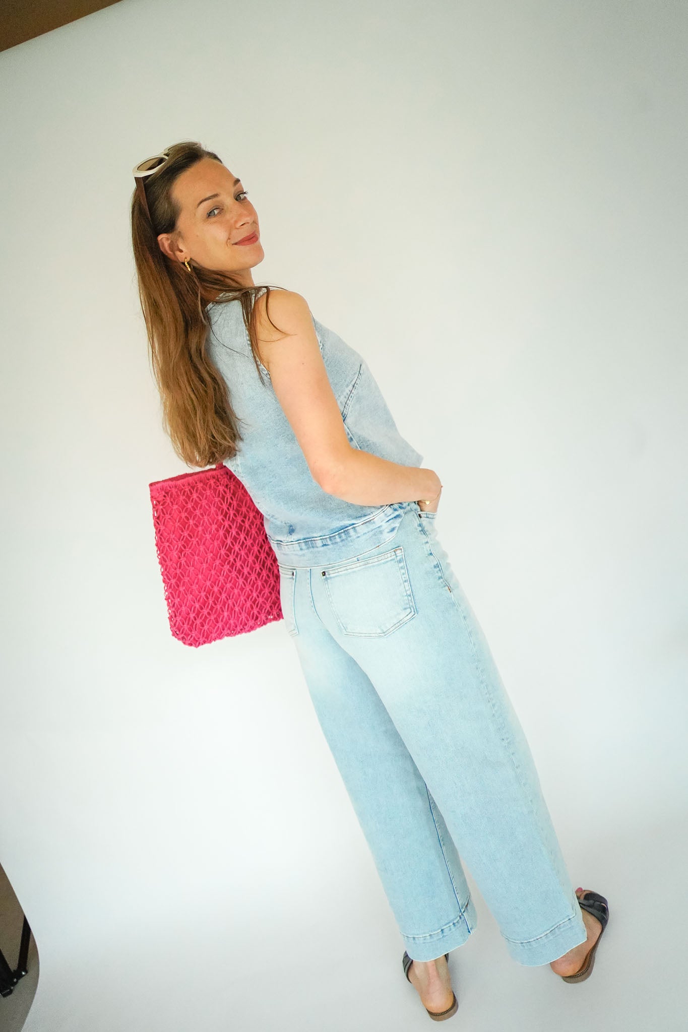Ichi Harmios Top Light Blue Washed