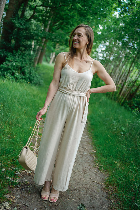Elodie Jumpsuit Beige