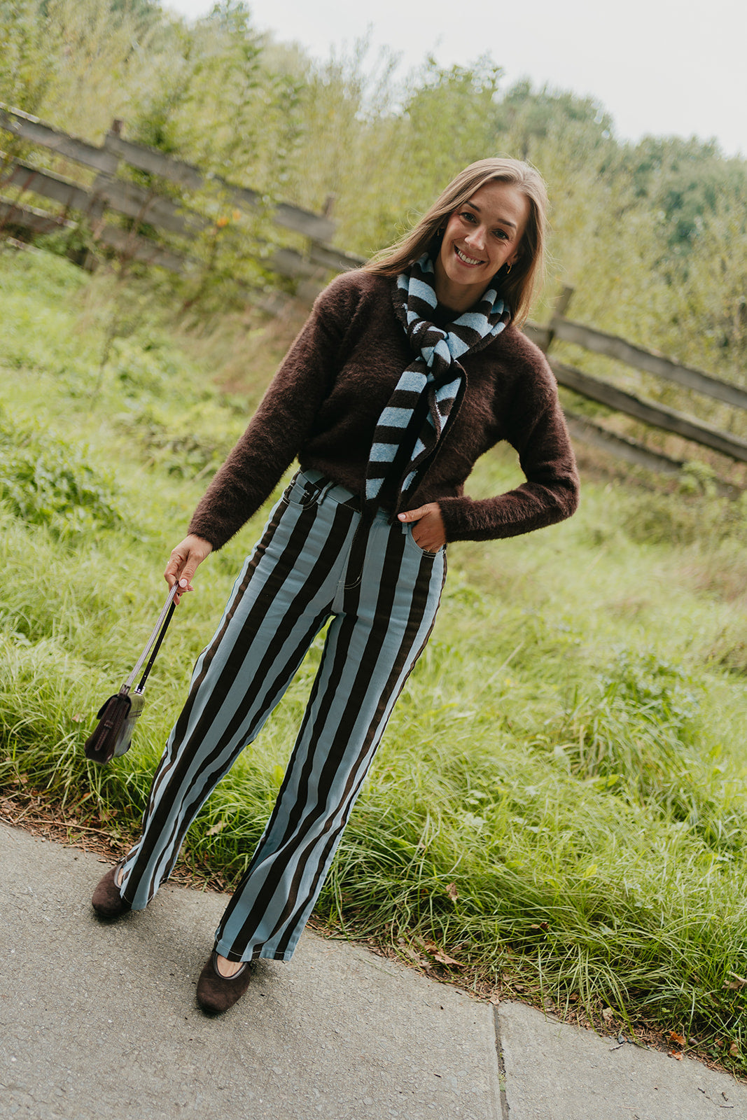 Triangle scarf Brown/Blue