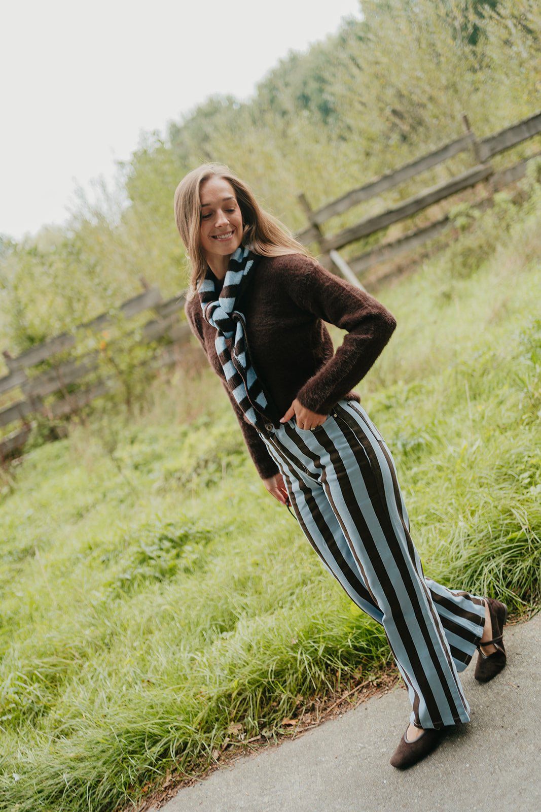 Triangle scarf Brown/Blue