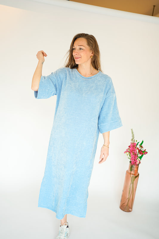 Maud Badstof Jurk Blauw