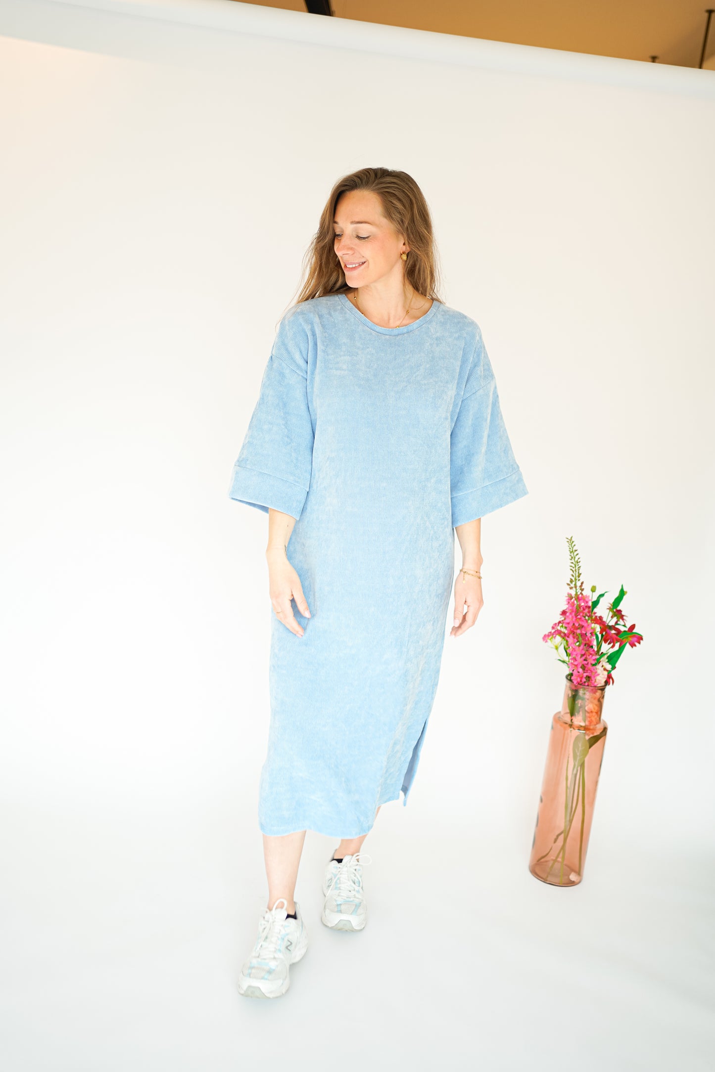 Maud Badstof Jurk Blauw