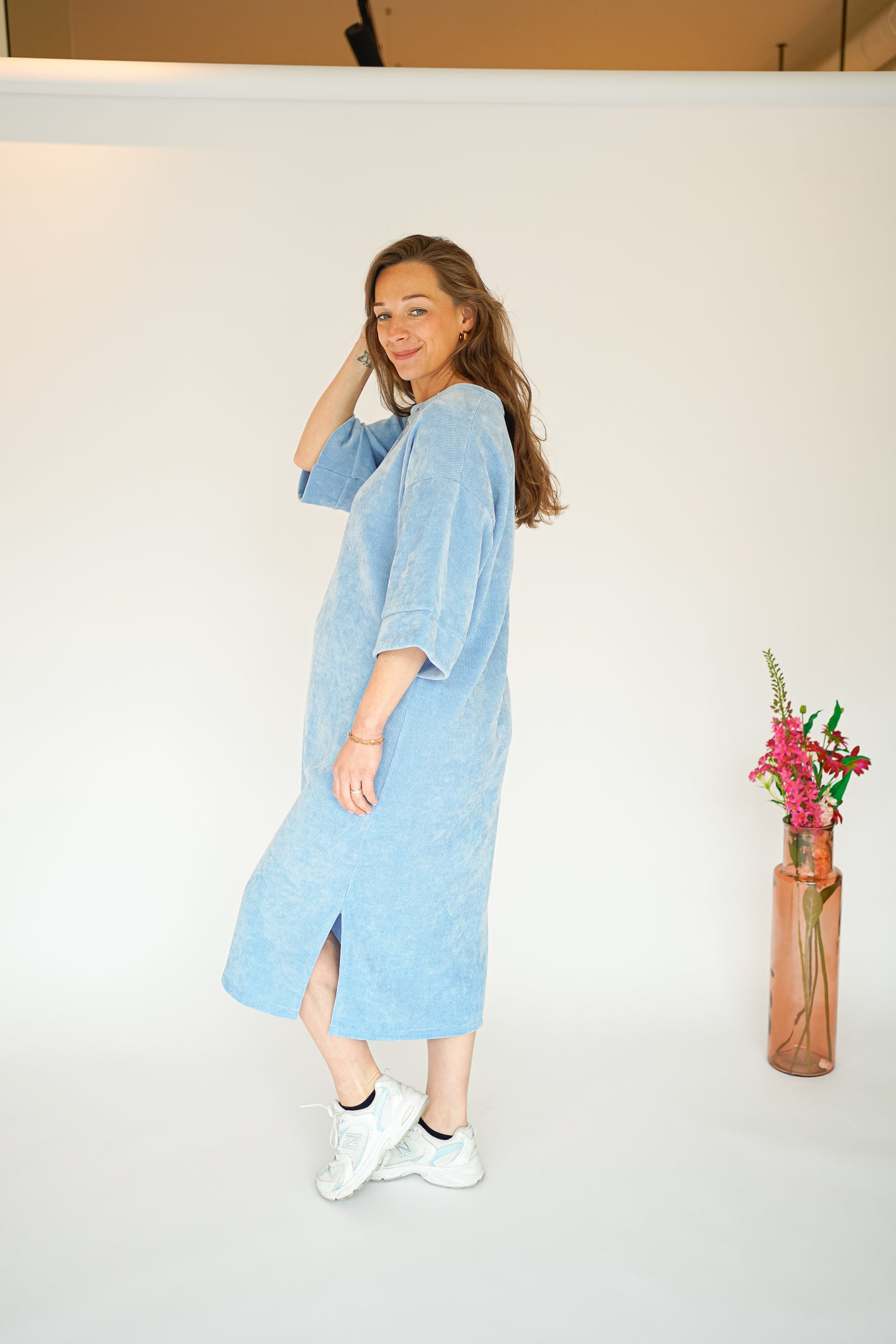 Maud Badstof Jurk Blauw