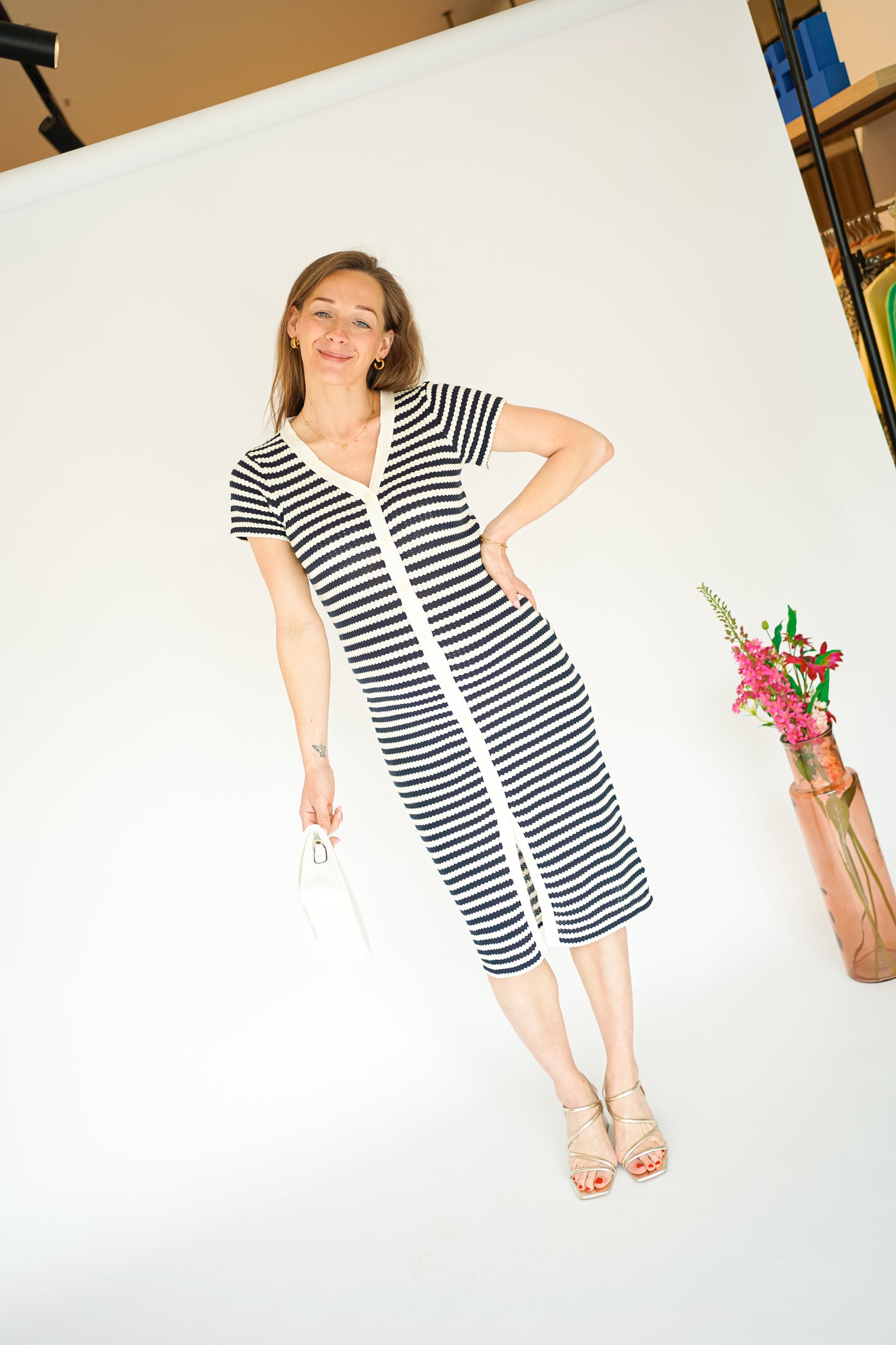 Ichi Lorianna Dress Blue