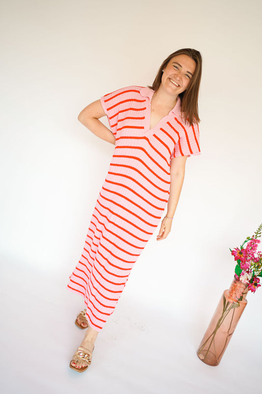 Lyna Dress Pink/Red