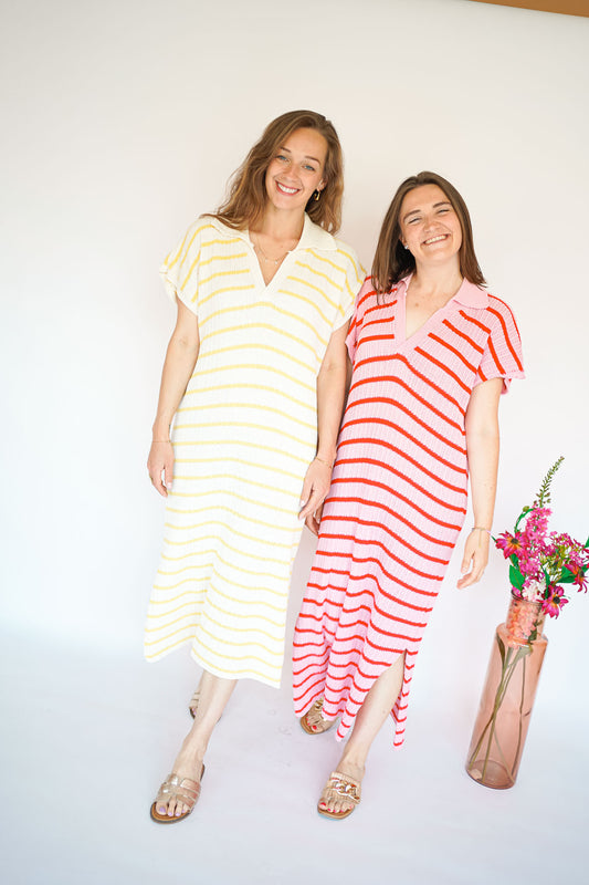 Lyna Dress Ecru/Yellow