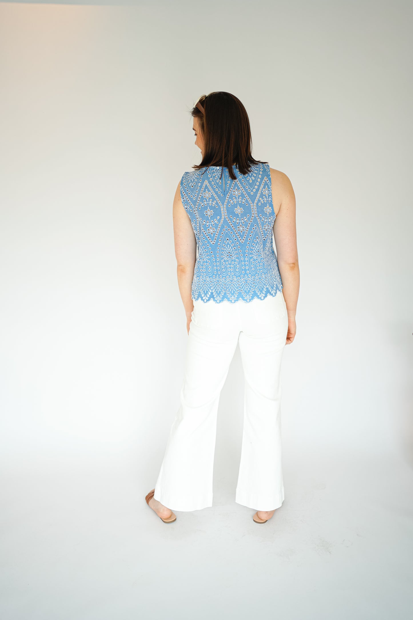 Only Tulum Embrodierie Top Blue