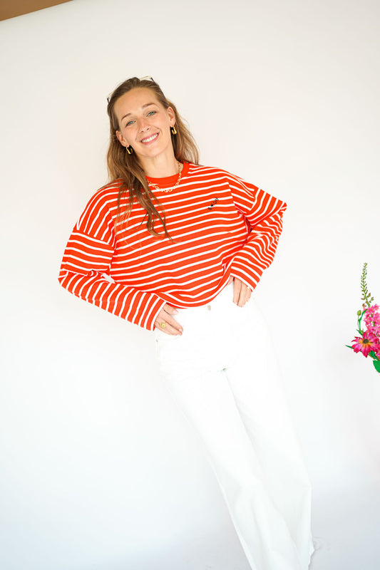 Ichi Bauma Sweater Red Striped