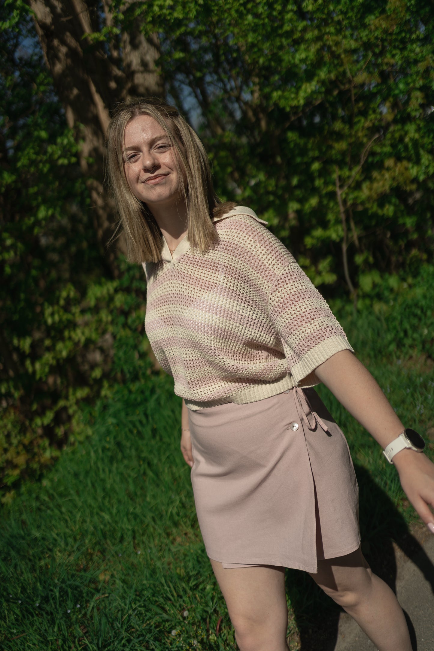 JDY Tikka Knit Polo Pink