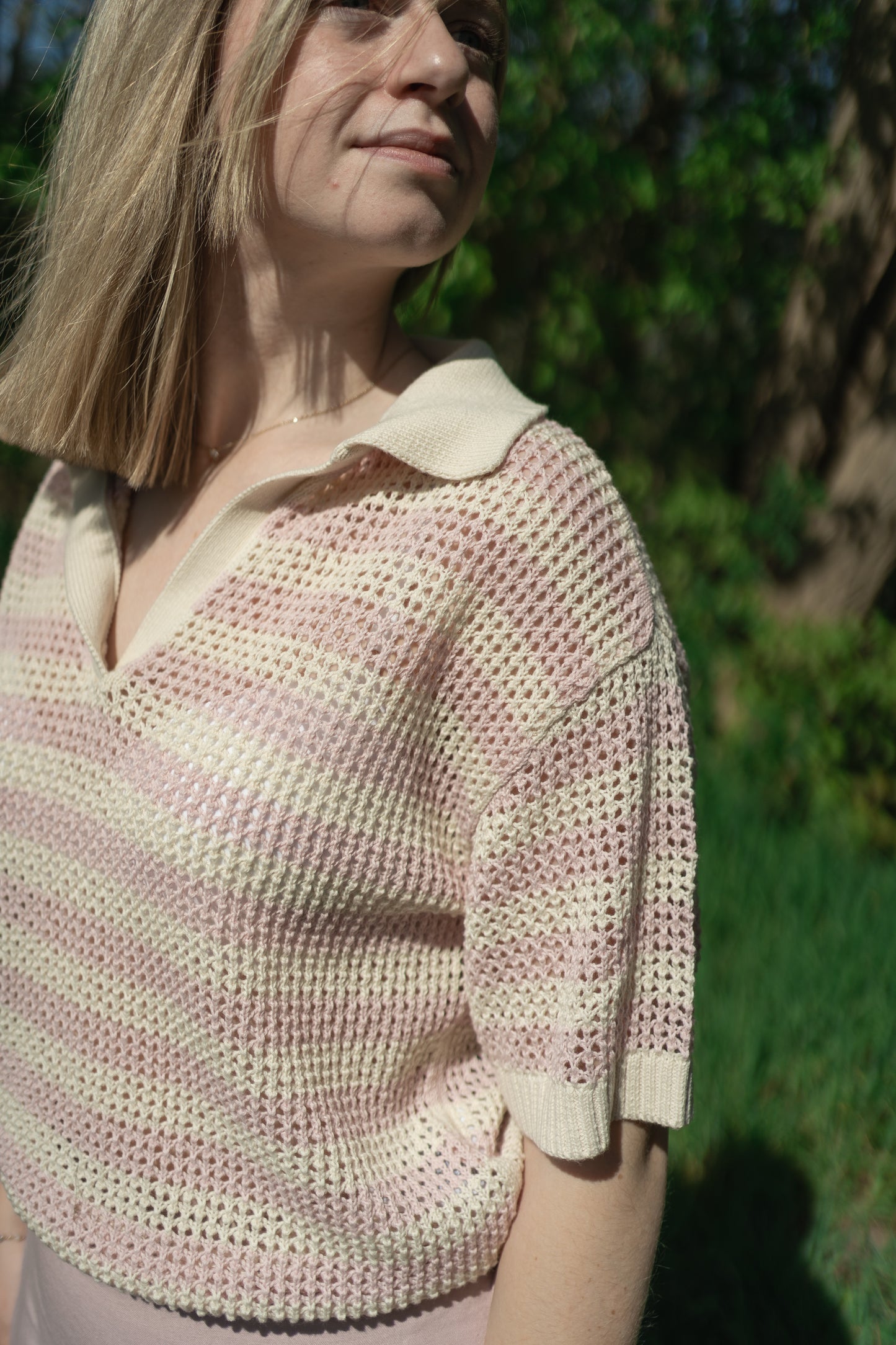 JDY Tikka Knit Polo Pink