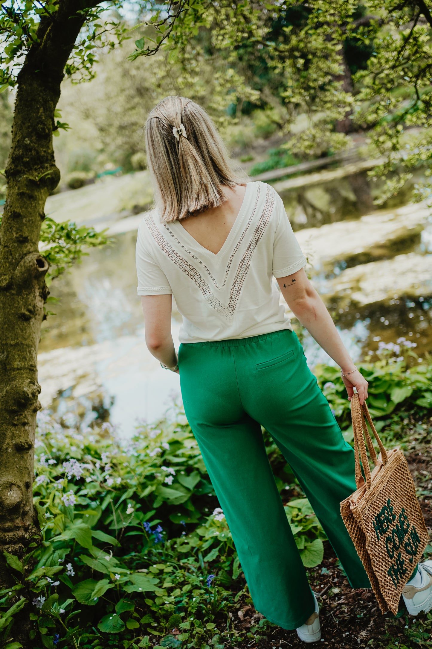 Ichi Kate Denim Pants Green