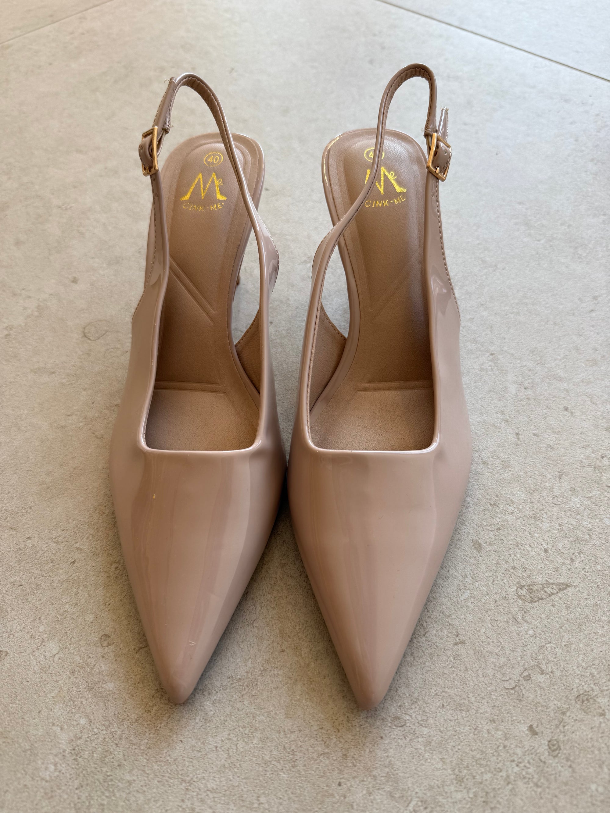 Pink slingback heels